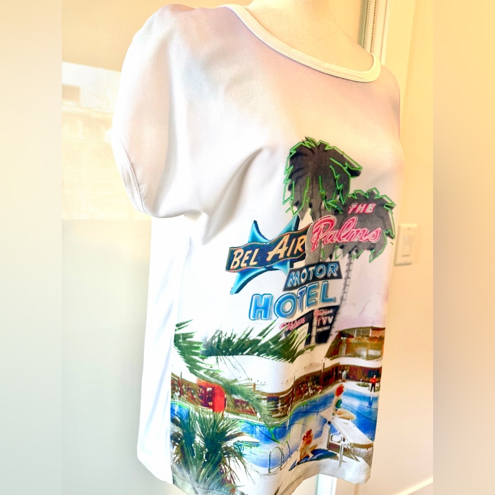 Olsen Europe Women's Graphic Print Blouse Top with Tshirt back - Picture 3 of 9